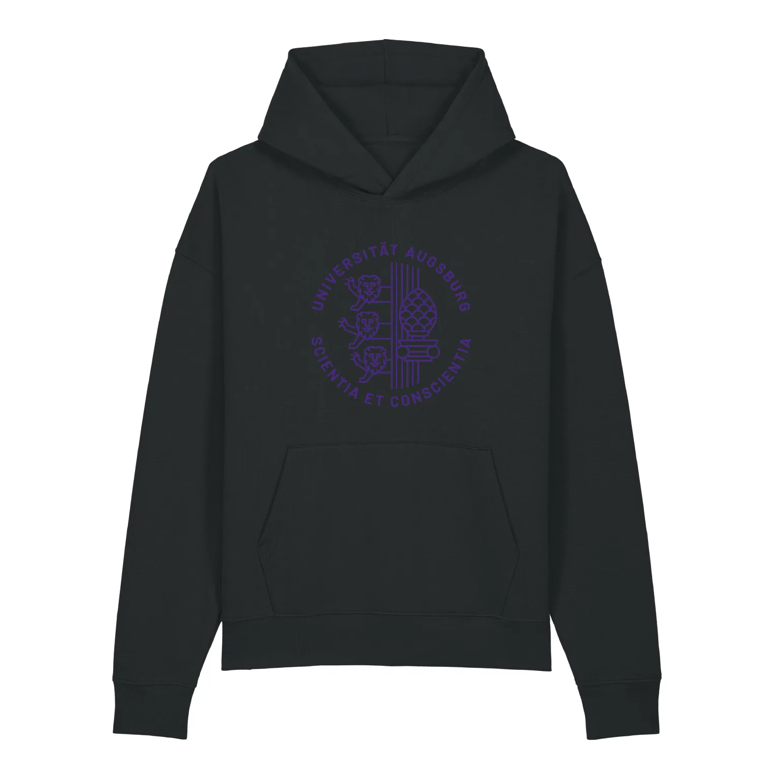 oversized hoodie college - black