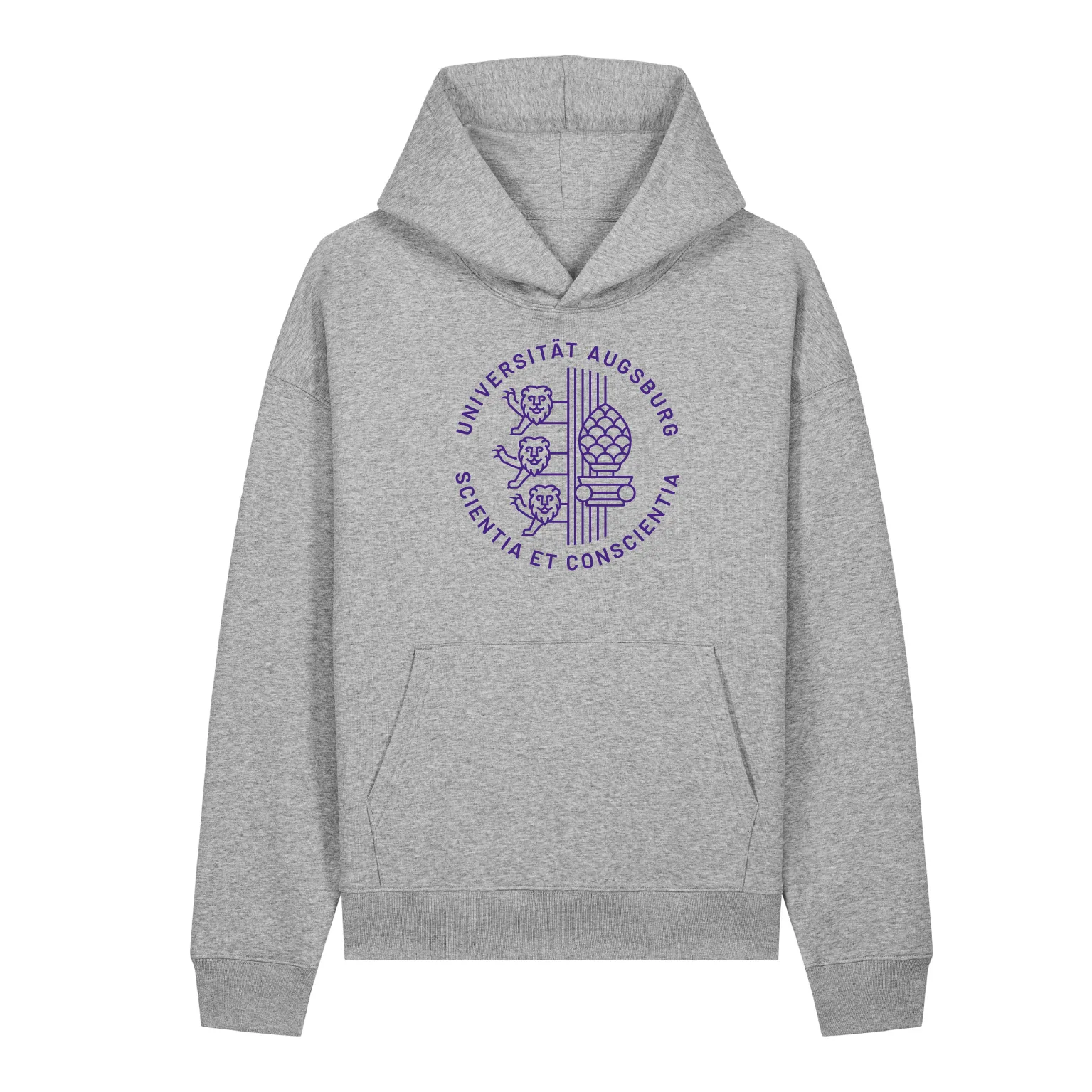 oversized hoodie college - heather grey